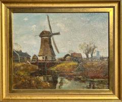 Anthony Thieme Anthony Thieme Windmill Landscape Oil Painting - 3065058