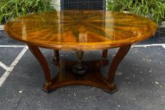 Antique 10 Regency Mahogany Inlaid Dining Table W Two Leaves - 1942532