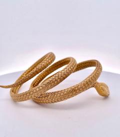 Antique 14K Triple Wrap Snake Bracelet - 3686755