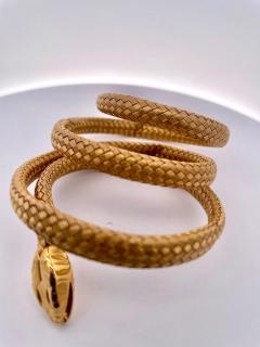 Antique 14K Triple Wrap Snake Bracelet - 3686756