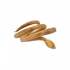 Antique 14K Triple Wrap Snake Bracelet - 3689204