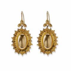 Antique 15K Gold Pendant Earrings - 3411882