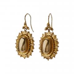 Antique 15K Gold Pendant Earrings - 3412647