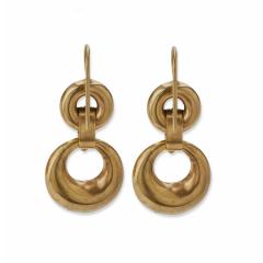 Antique 15K Gold Pendant Earrings - 3411891