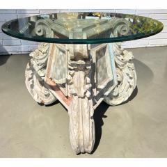 Antique 17th C Louis XV Venetian Painted Glass Top Side Table - 4707405