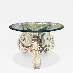 Antique 17th C Louis XV Venetian Painted Glass Top Side Table - 4708133