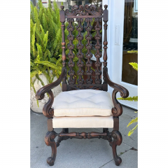 Antique 17th C William Walnut Walnut Arm Chair - 3616537