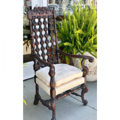 Antique 17th C William Walnut Walnut Arm Chair - 3616538