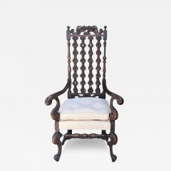 Antique 17th C William Walnut Walnut Arm Chair - 3617981