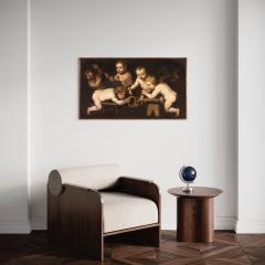 Antique 17th century painting oil on canvas cherub games - 4014874