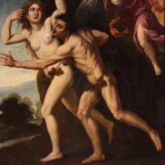 Antique 17th century painting the expulsion of Adam and Eve - 4219790