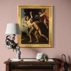 Antique 17th century painting the expulsion of Adam and Eve - 4219794