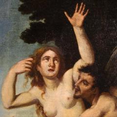 Antique 17th century painting the expulsion of Adam and Eve - 4219796