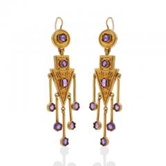 Antique 1860s Amethyst Fringe Earrings - 3299354