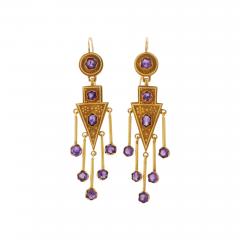 Antique 1860s Amethyst Fringe Earrings - 3302454