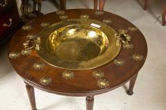 Antique 1880s Brass and Wooden Empire Style Brazier Bronze Mounted Table Top - 2931794