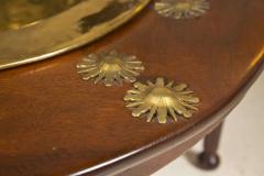 Antique 1880s Brass and Wooden Empire Style Brazier Bronze Mounted Table Top - 2931796