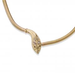 Antique 18K Gold Snake Necklace - 4168032