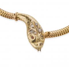 Antique 18K Gold Snake Necklace - 4168033