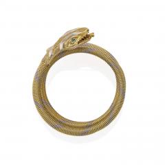 Antique 18K Gold and Platinum Snake Bracelet - 4168037