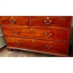 Antique 18c Flame Mahogany Inlaid Linen Press Armoire Cupboard - 4762464