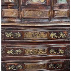 Antique 18c Louis XV Carved Walnut Vaisselier With Built in Clock - 4317172