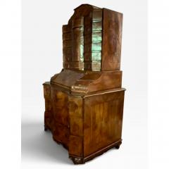 Antique 18th C Baroque Burl Wood Tabernacle Writing Cabinet - 4795071