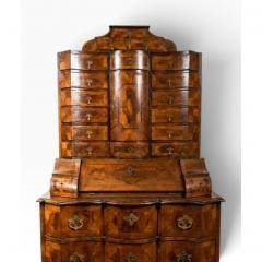 Antique 18th C Baroque Burl Wood Tabernacle Writing Cabinet - 4795073