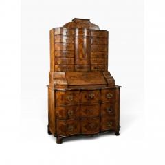 Antique 18th C Baroque Burl Wood Tabernacle Writing Cabinet - 4795074