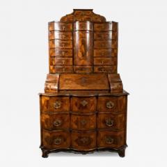 Antique 18th C Baroque Burl Wood Tabernacle Writing Cabinet - 4796457