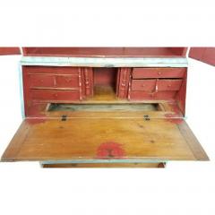 Antique 18th C Blue Paint Decorated French Country Secretary Desk - 1598952