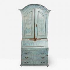 Antique 18th C Blue Paint Decorated French Country Secretary Desk - 1600139