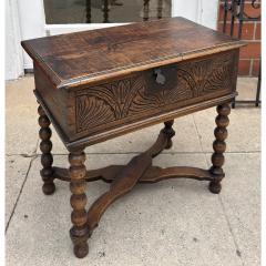 Antique 18th C Carved Walnut Bible Box Side Table - 4615676