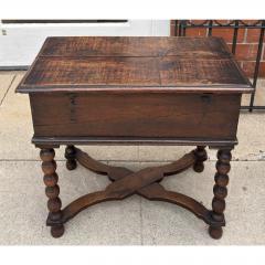 Antique 18th C Carved Walnut Bible Box Side Table - 4615677