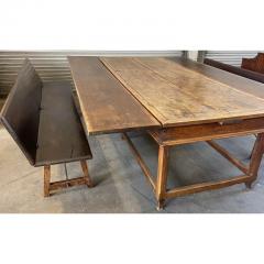 Antique 18th C French Country Farmhouse Extension Table Bench Seating - 2777490