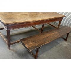 Antique 18th C French Country Farmhouse Extension Table Bench Seating - 2777527