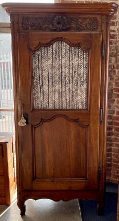 Antique 18th C French Country Fruitwood Bonnetierre Cupboard Cabinet - 2247387