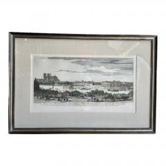 Antique 18th C Hand Colored Framed Print of Notre Dame by J Rigaud - 3289595