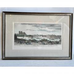 Antique 18th C Hand Colored Framed Print of Notre Dame by J Rigaud - 3289597