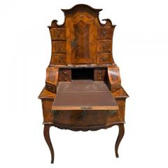Antique 18th C Italian Burl Walnut Secretary Desk - 4190555