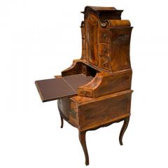 Antique 18th C Italian Burl Walnut Secretary Desk - 4190558