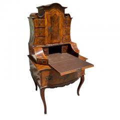 Antique 18th C Italian Burl Walnut Secretary Desk - 4190559