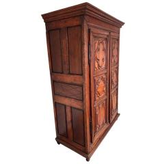 Antique 18th C Italian Linen Press Armoire Wardrobe Cabinet - 4386384