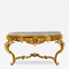 Antique 18th C Louis XV Rococo Giltwood Marble Top Console Table 1 of 2 - 4511559