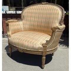 Antique 18th C Louis XV Wide Giltwood Bergere Arm Chair - 4264803