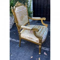 Antique 18th C Louis XVI Giltwood Fauteuil Arm Chair - 2777484