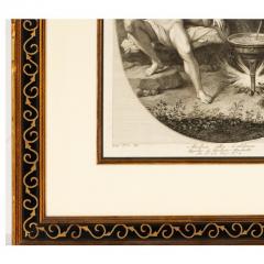 Antique 18th C Neoclassical Engraving Print in Designer Giltwood Frame - 4175463