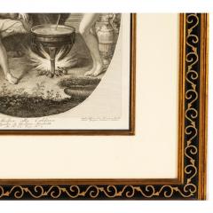 Antique 18th C Neoclassical Engraving Print in Designer Giltwood Frame - 4175465