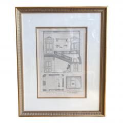 Antique 18th C Neoclassical French Staircase Architectural Engraving - 1807828