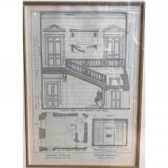 Antique 18th C Neoclassical French Staircase Architectural Engraving - 1807829